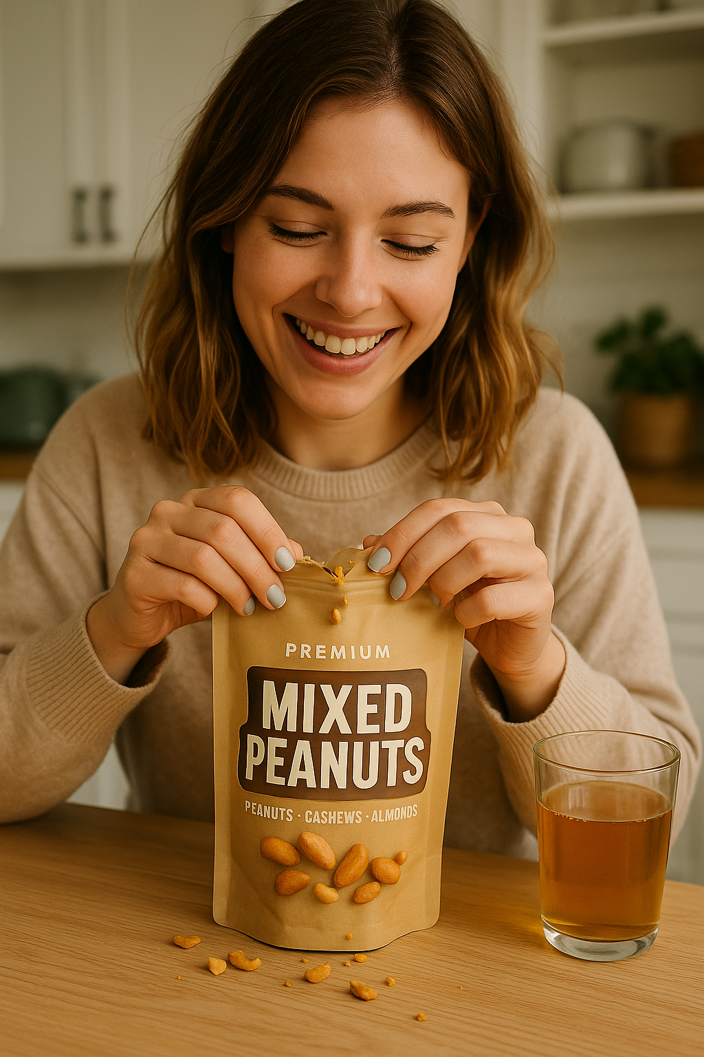 UGC modell opening peanuts package
